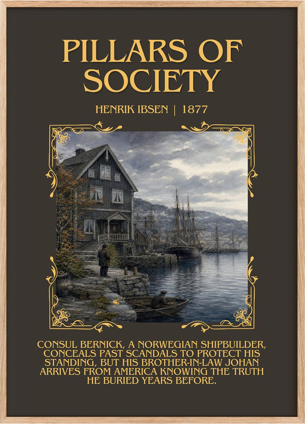 Pillars Of Society Minimalist Book Poster by Henrik Ibsen
