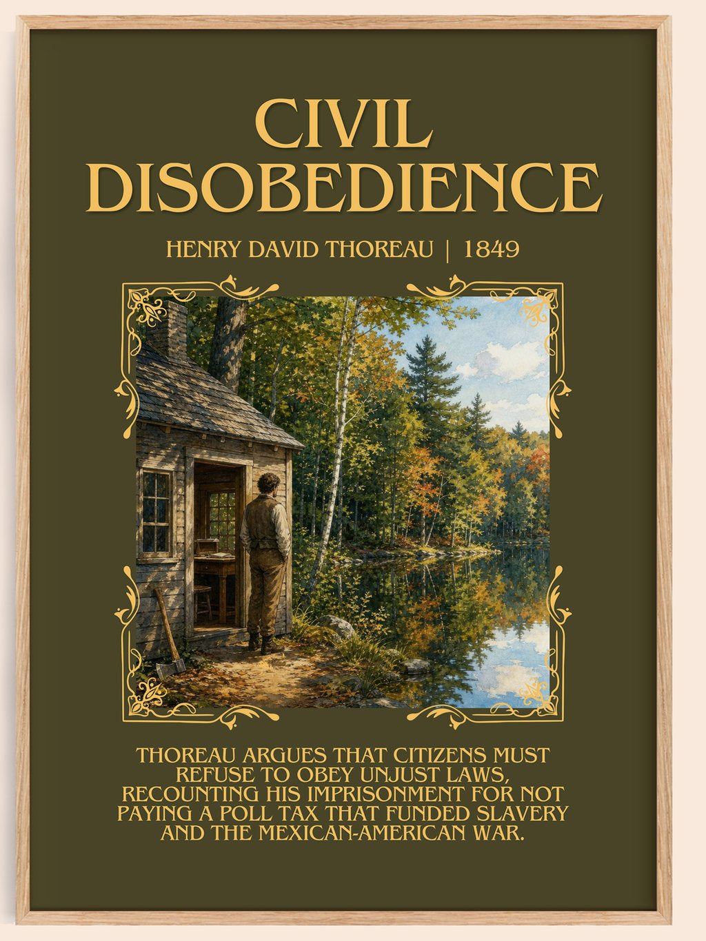 Civil Disobedience Minimalist Book Poster by Henry David Thoreau – book poster