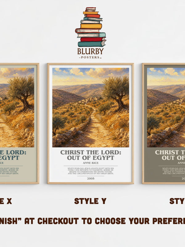 Christ The Lord: Out Of Egypt bookish print in frame leaning in hallway – historical fiction wall art
