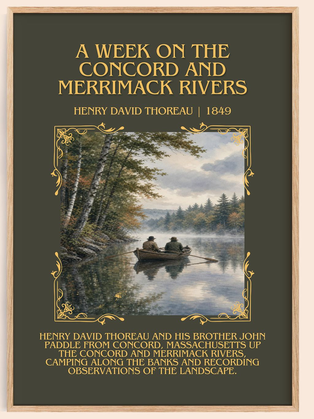 Week On The Concord And Merrimack Rivers Minimalist Book Poster – book poster