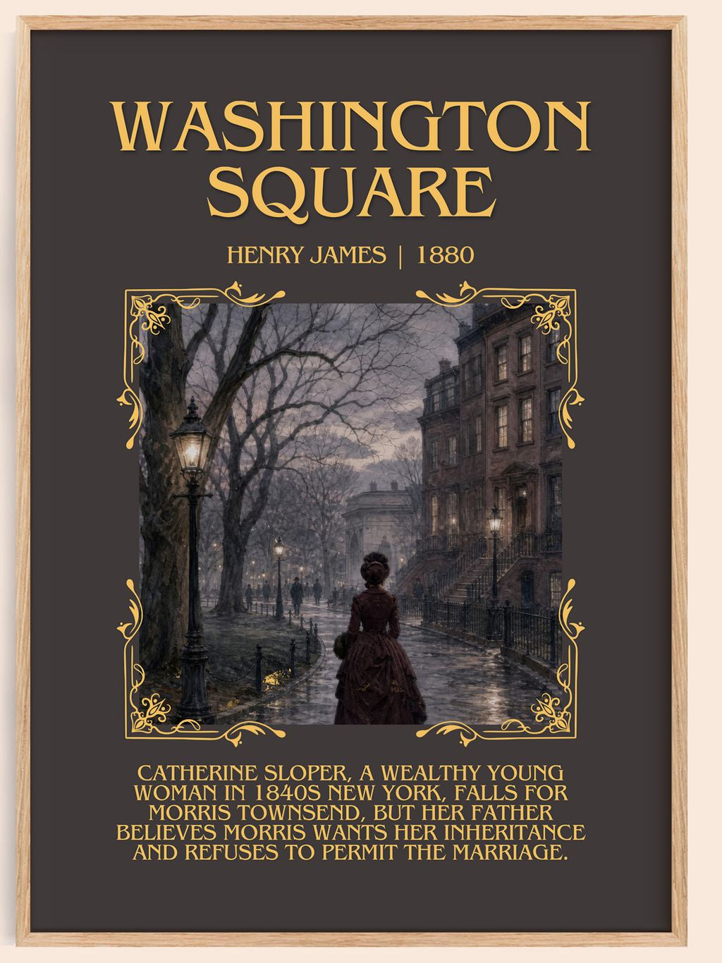 Washington Square Minimalist Book Poster by Henry James – book poster