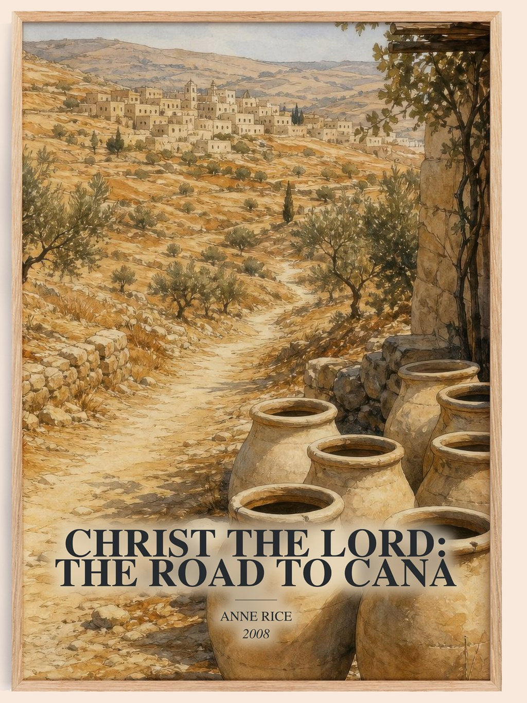 Christ The Lord: The Road To Cana watercolour book poster by Anne Rice – framed literary art print