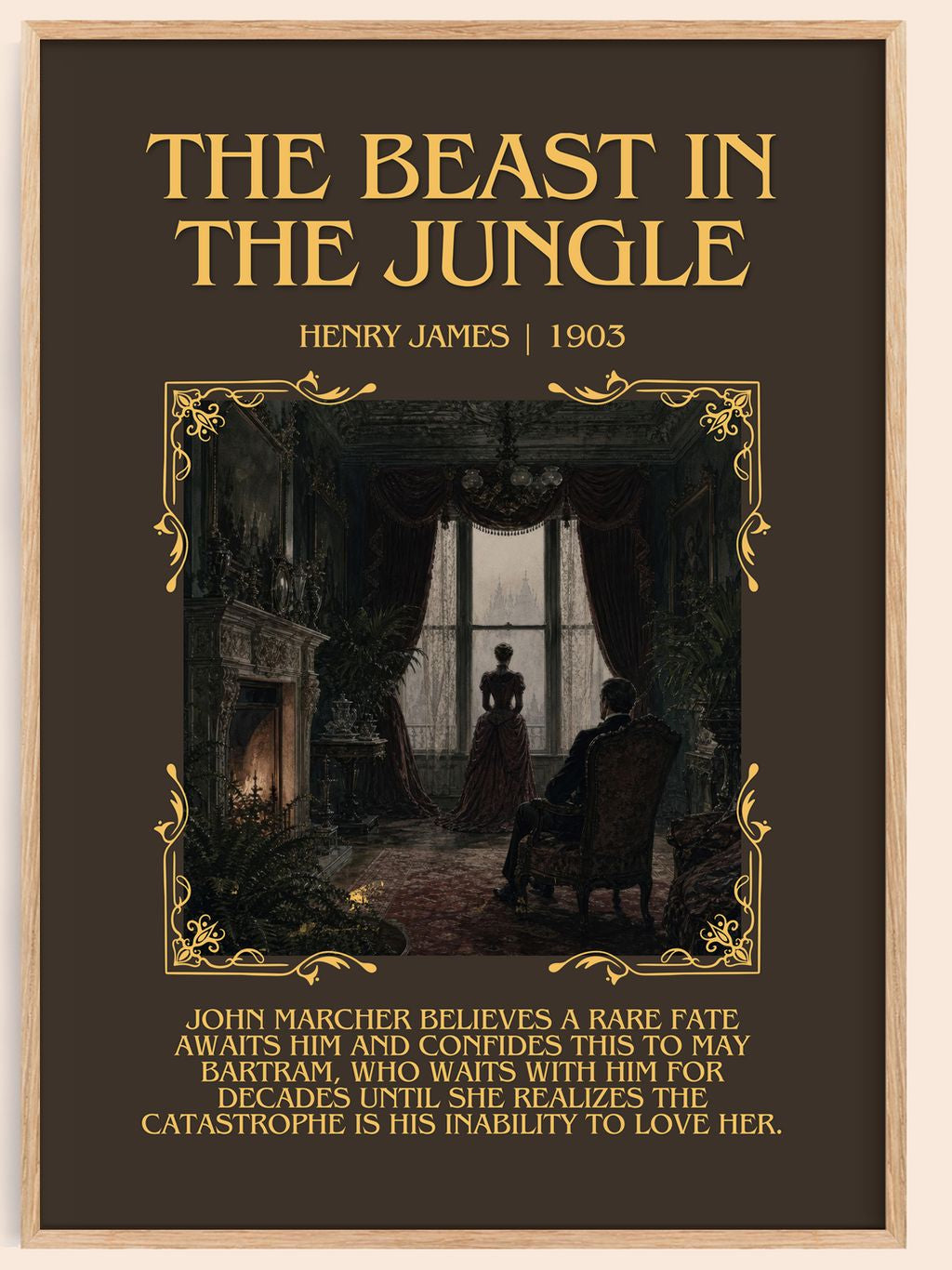 The Beast In The Jungle Minimalist Book Poster by Henry James – book poster