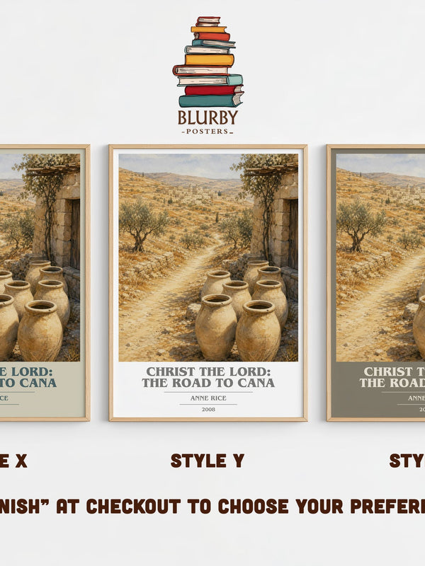 Christ The Lord: The Road To Cana book cover print in frame leaning in hallway – historical fiction wall art