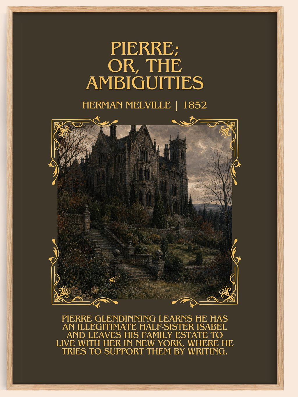 Pierre; Or, The Ambiguities Minimalist Book Poster by Herman Melville – book poster