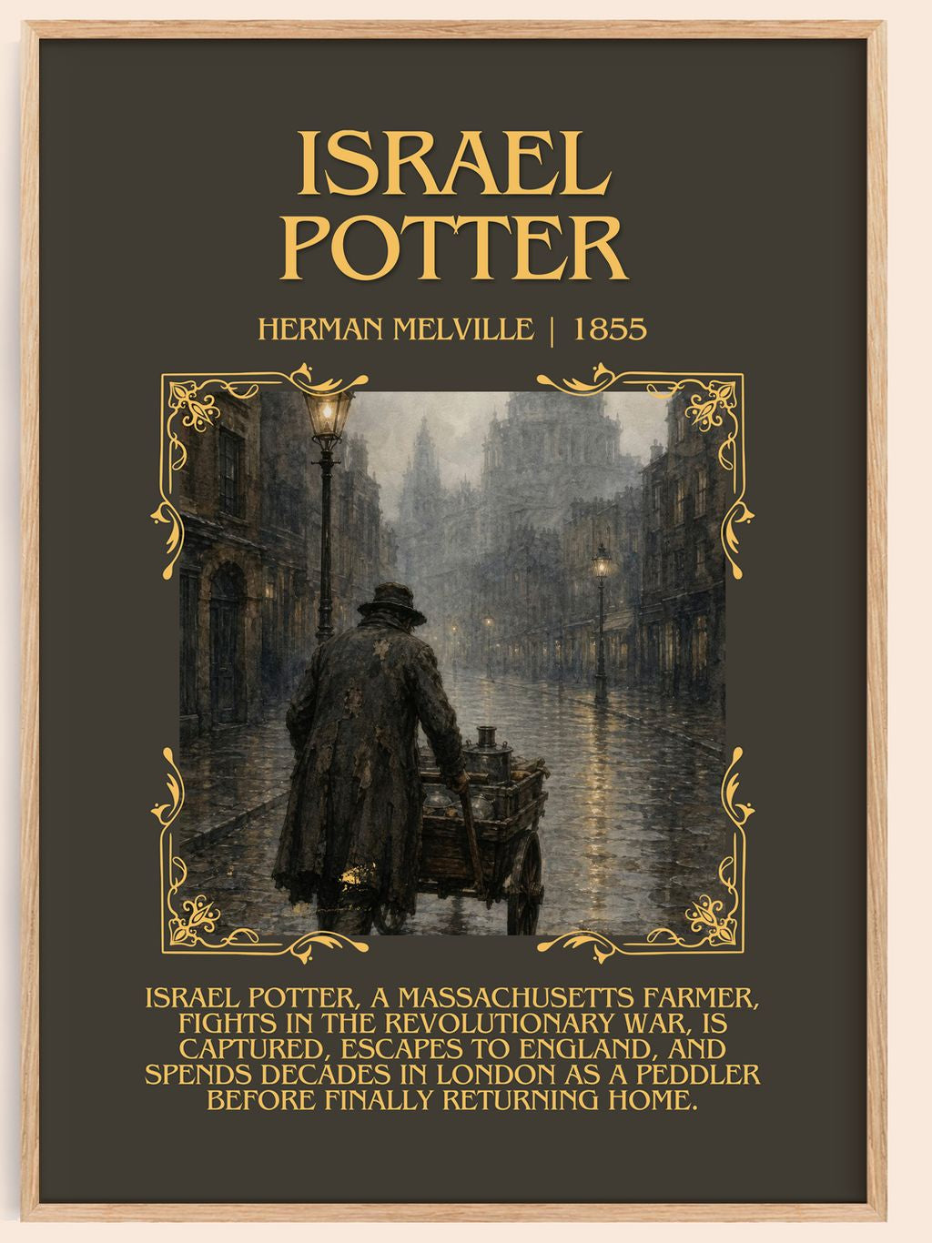 Israel Potter Minimalist Book Poster by Herman Melville – book poster