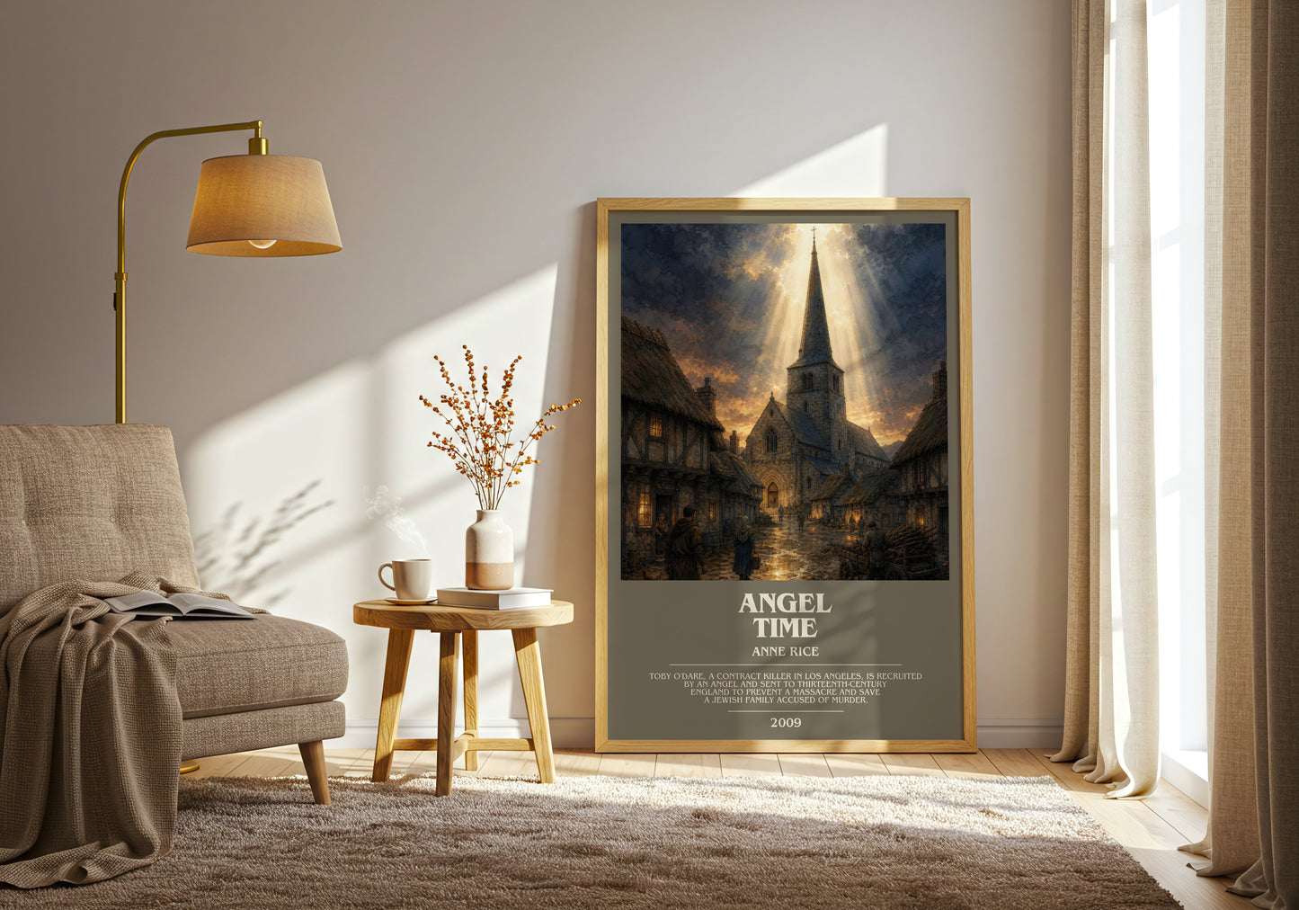 Angel Time bookish print on bookshelf – Anne Rice fan gift