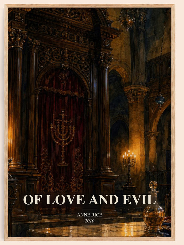 Of Love And Evil watercolour book poster by Anne Rice – framed literary art print