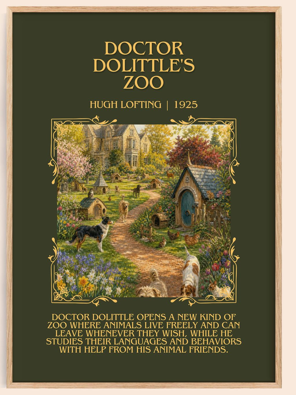 Doctor Dolittle'S Zoo Minimalist Book Poster by Hugh Lofting – book poster