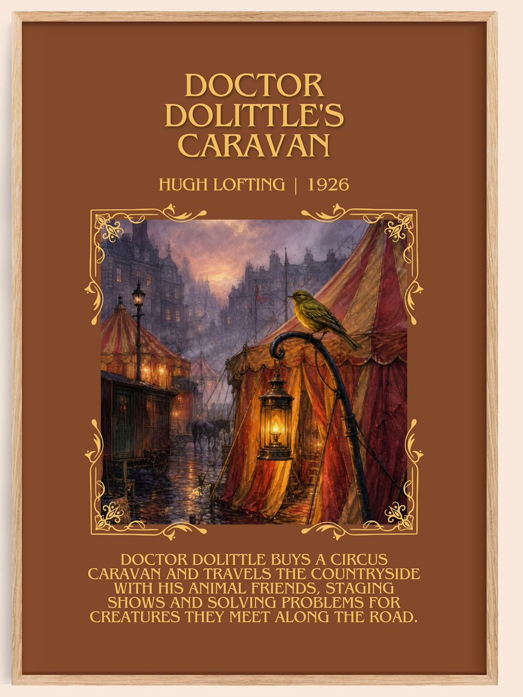 Doctor Dolittle'S Caravan Minimalist Book Poster by Hugh Lofting – book poster