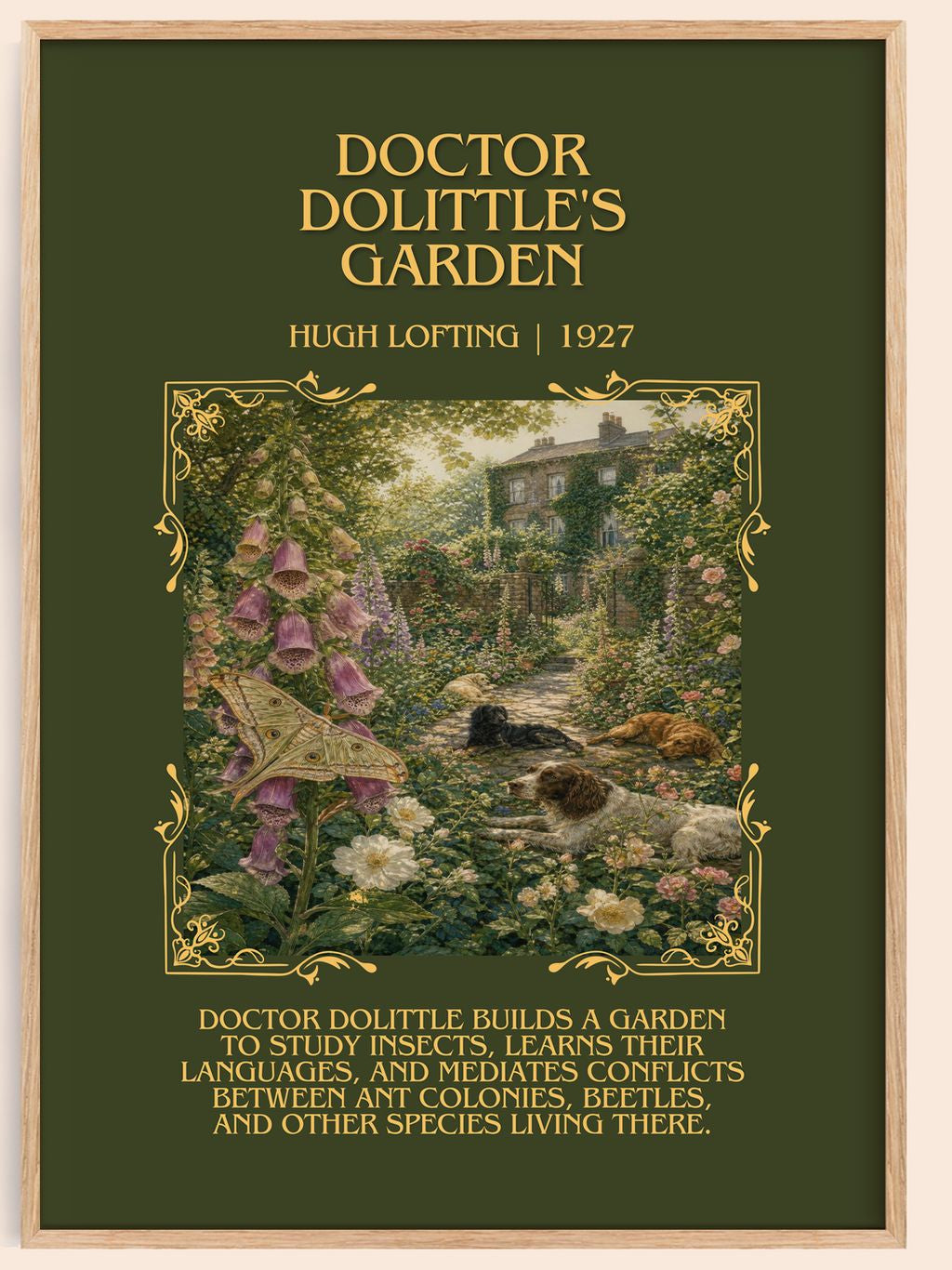 Doctor Dolittle'S Garden Minimalist Book Poster by Hugh Lofting – book poster