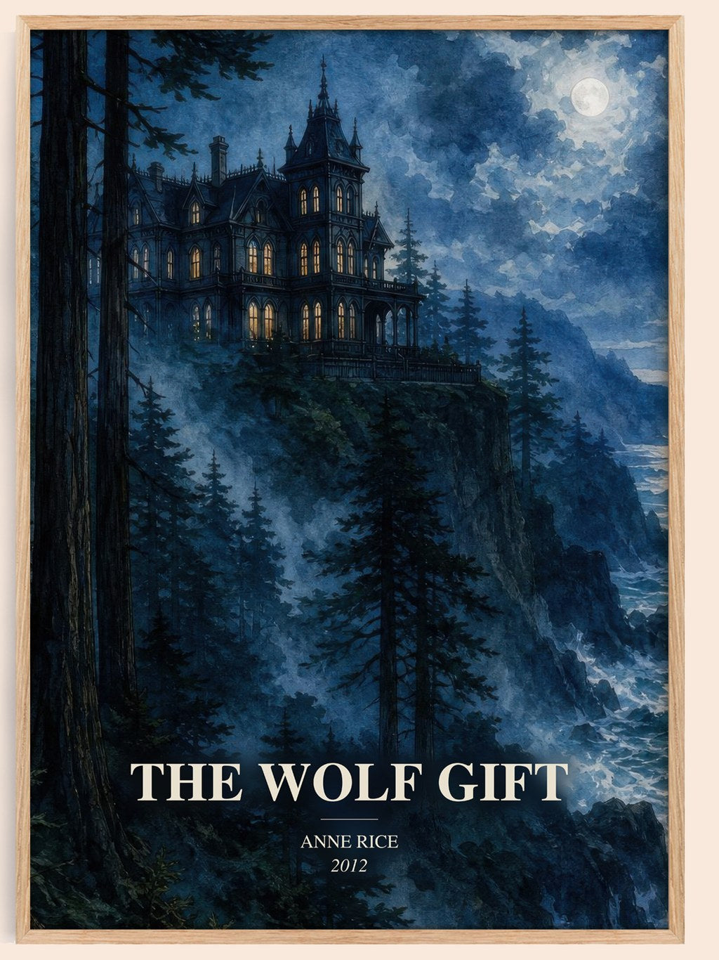 The Wolf Gift watercolour book poster by Anne Rice – framed literary art print