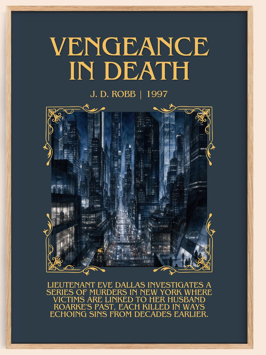 Vengeance In Death Minimalist Book Poster by J. D. Robb – book poster