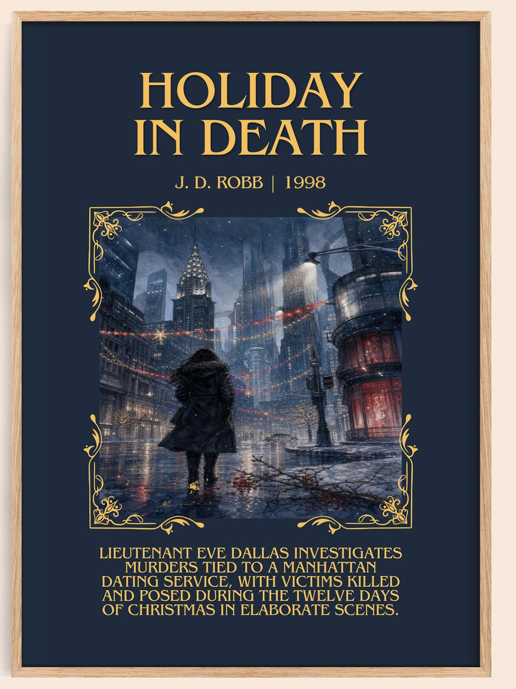 Holiday In Death Minimalist Book Poster by J. D. Robb – book poster