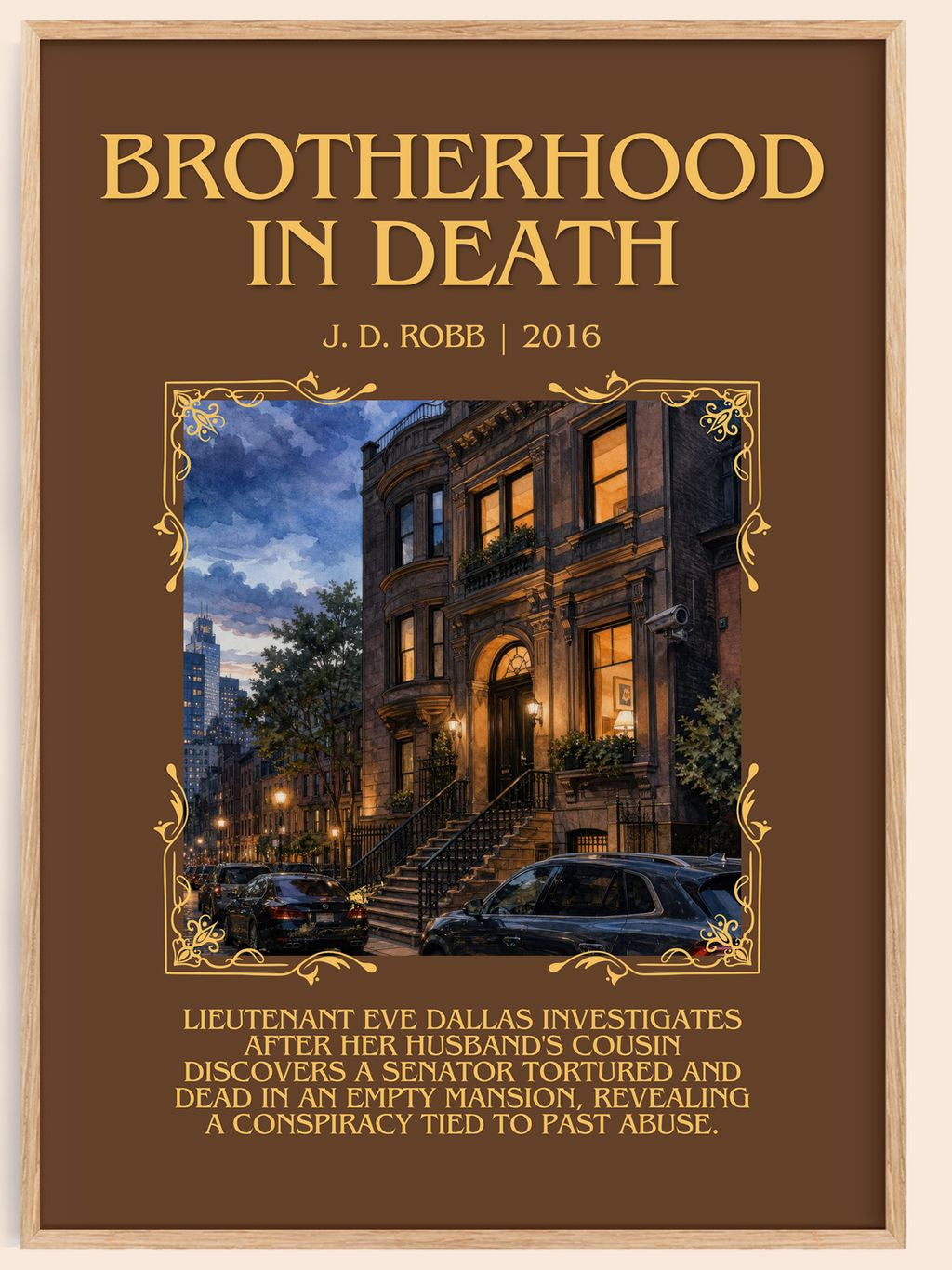 Brotherhood In Death Minimalist Book Poster by J. D. Robb – book poster