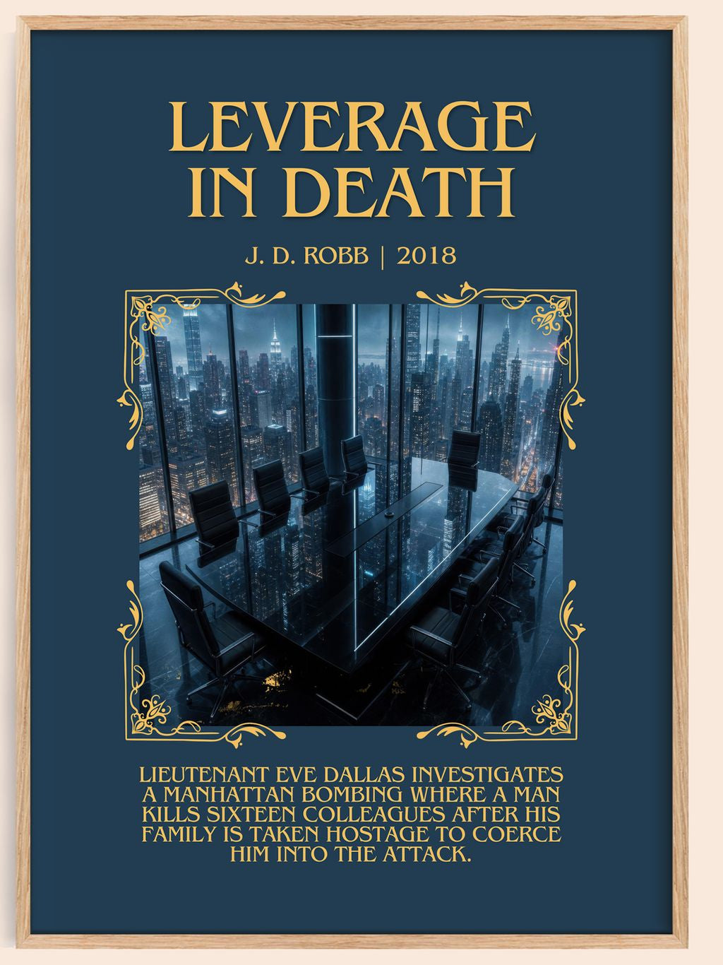 Leverage In Death Minimalist Book Poster by J. D. Robb – book poster