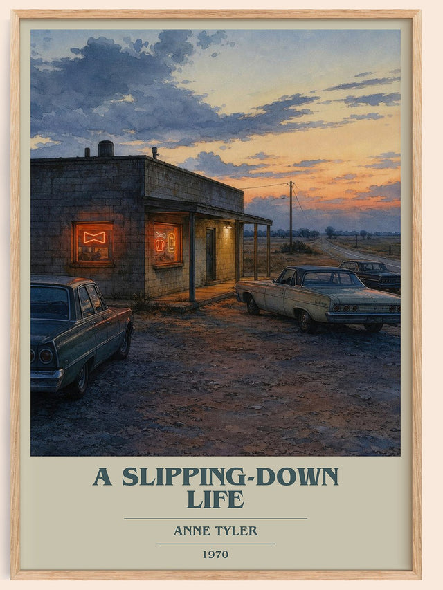 A Slipping-Down Life Book Cover Poster by Anne Tyler