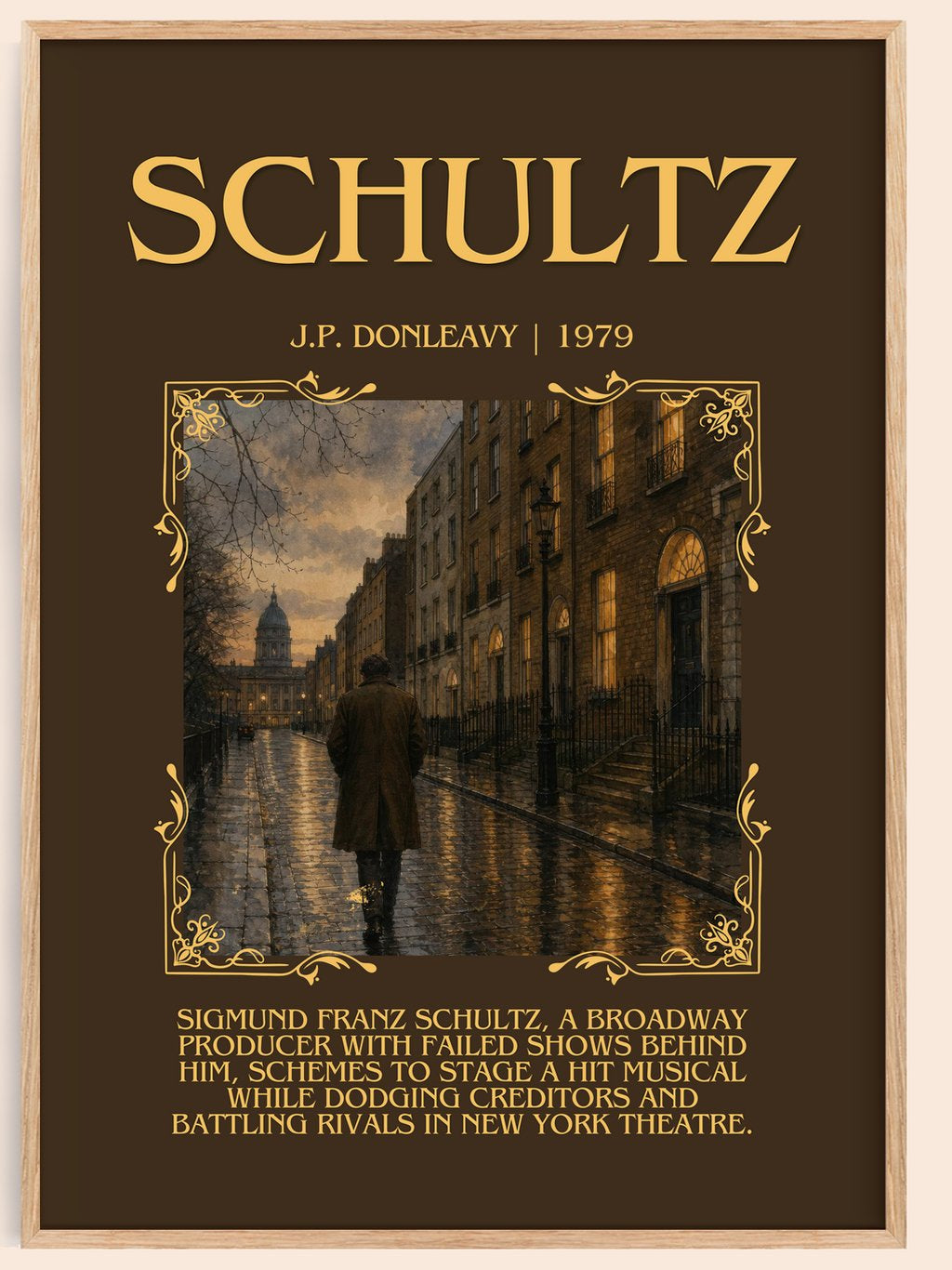 Schultz Minimalist Book Poster by J.P. Donleavy – book poster