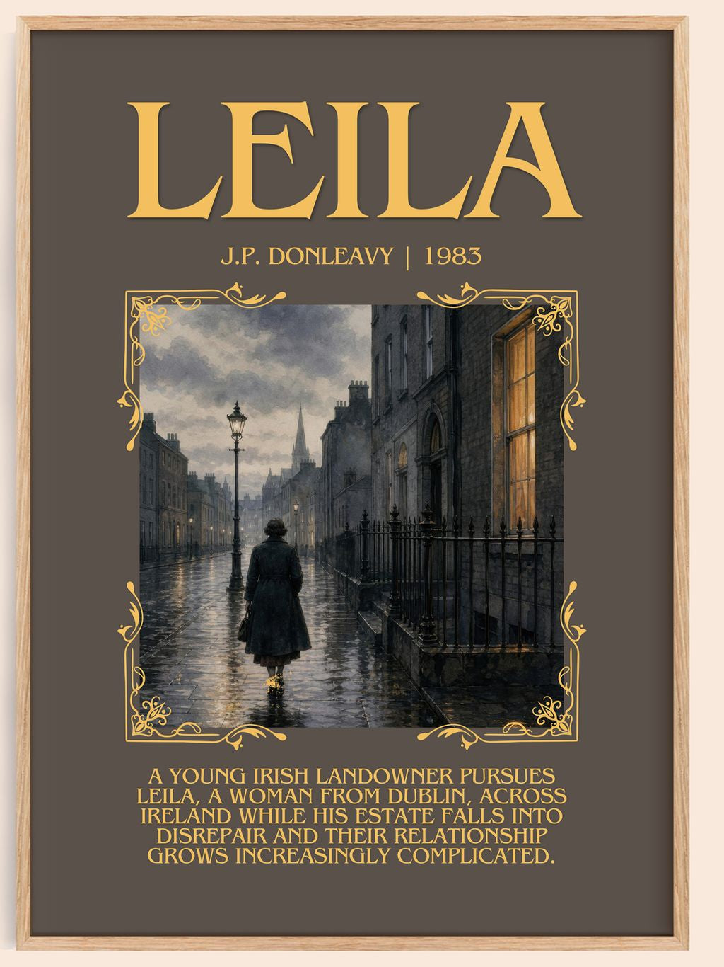 Leila Minimalist Book Poster by J.P. Donleavy – book poster
