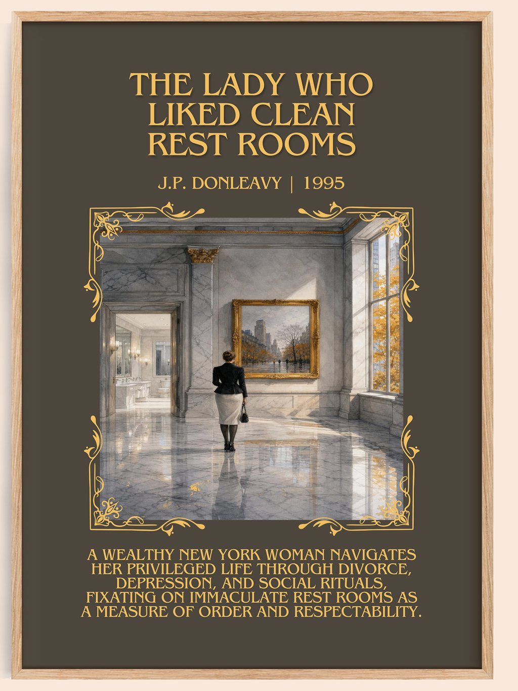 Lady Who Liked Clean Rest Rooms Minimalist Book Poster by J. Donleavy – book poster