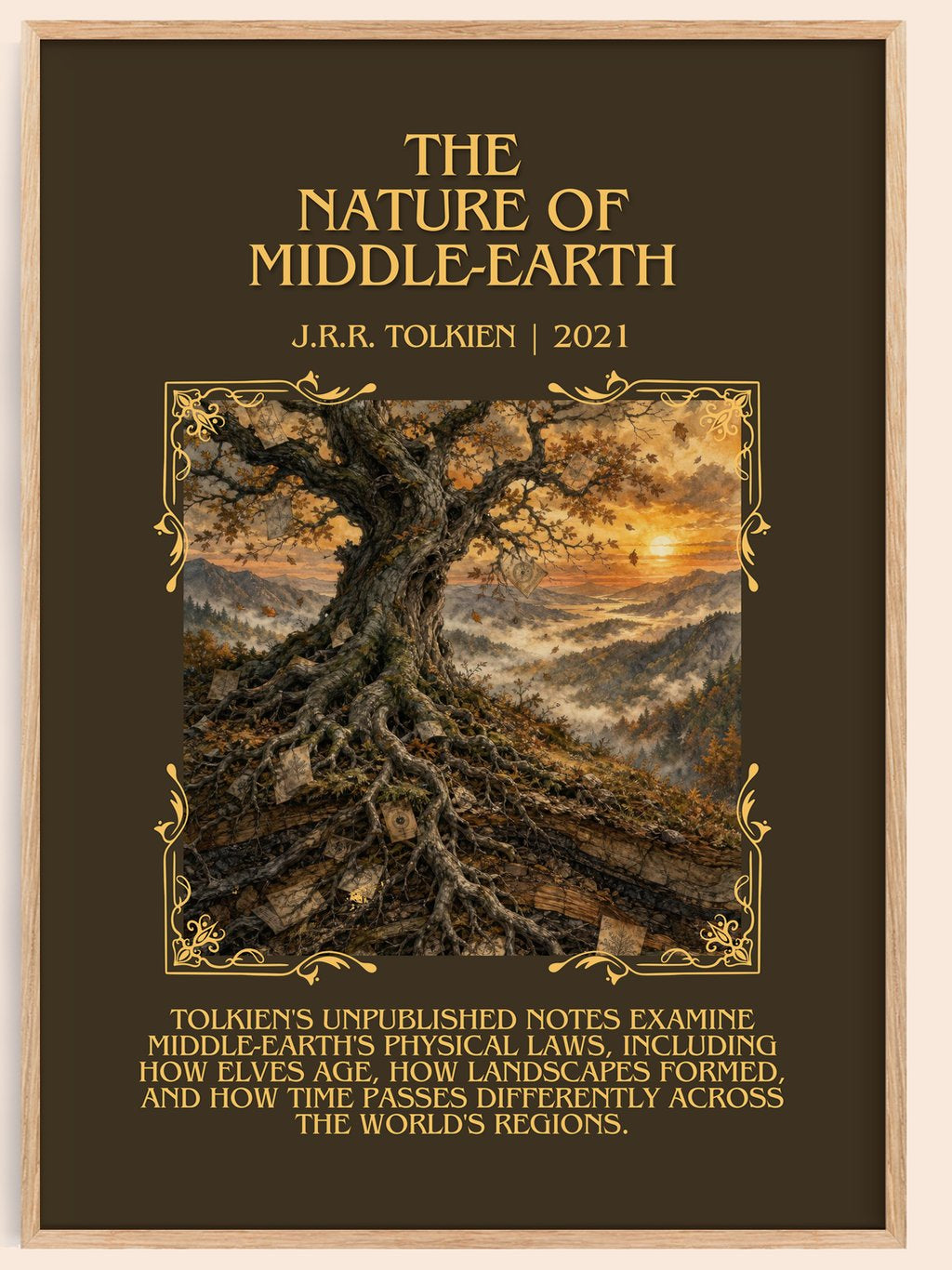 The Nature Of Middle-Earth Minimalist Book Poster by J.R.R. Tolkien – book poster
