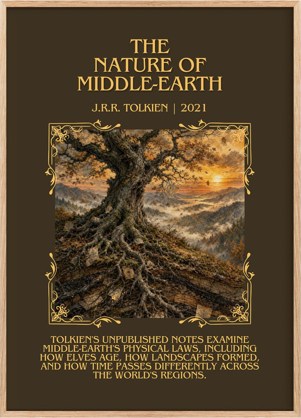 The Nature Of Middle-Earth Minimalist Book Poster by J.R.R. Tolkien