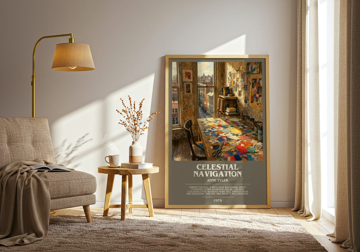 Celestial Navigation bookish print on bookshelf – Anne Tyler fan gift