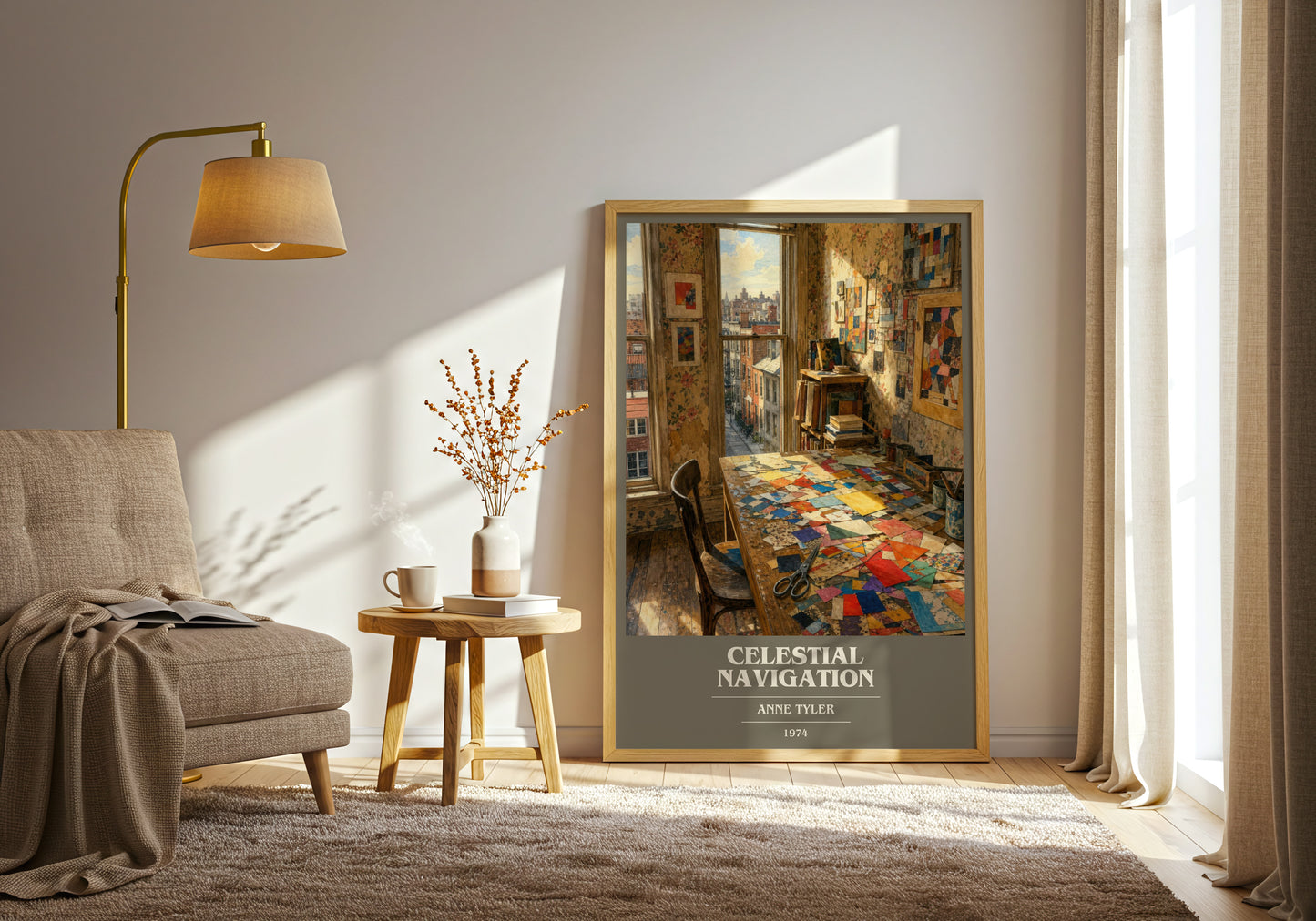 Celestial Navigation book cover print on bookshelf – Anne Tyler fan gift