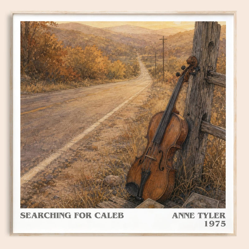 Searching For Caleb literary book poster by Anne Tyler – framed literary art print