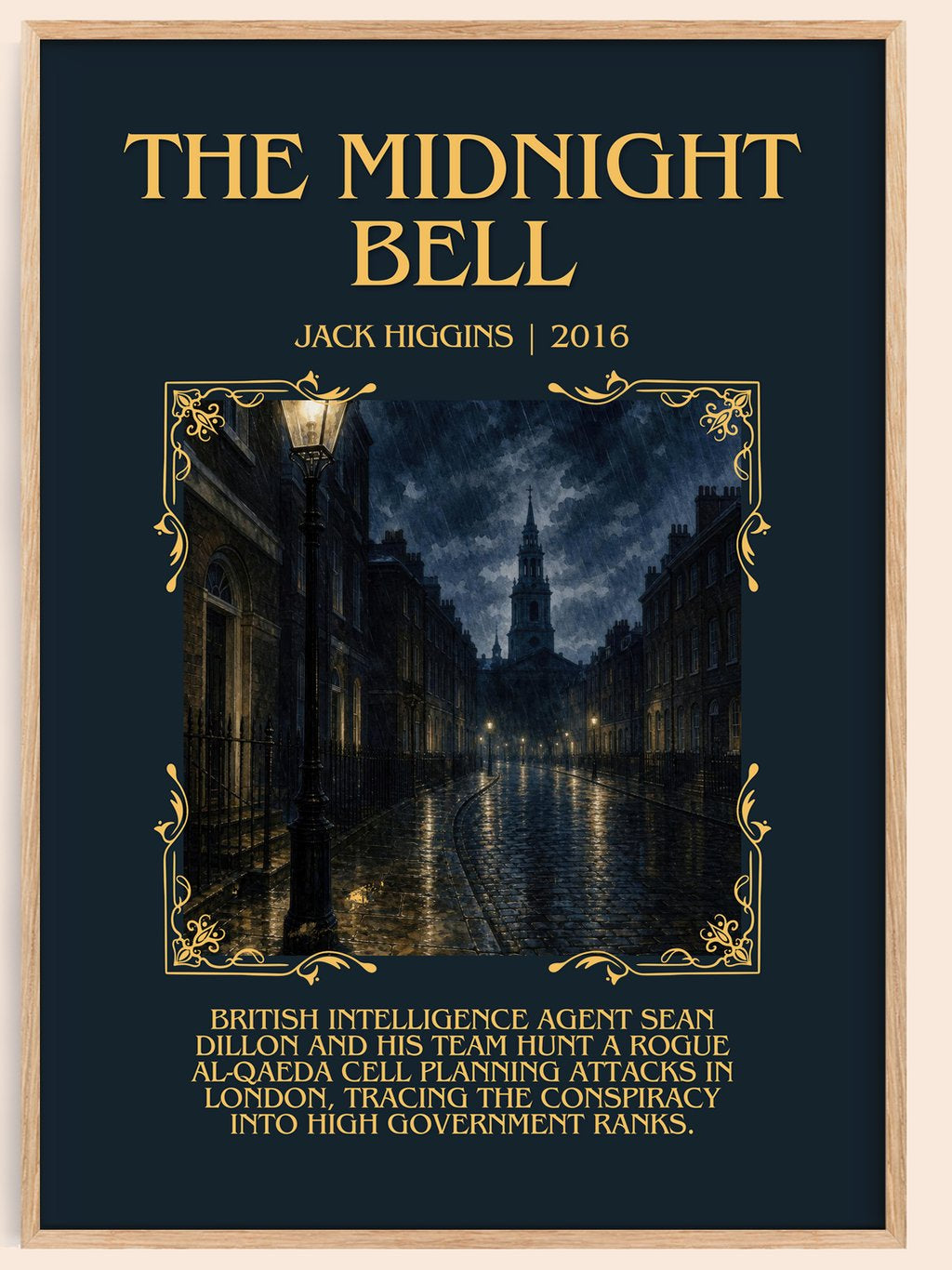 The Midnight Bell Minimalist Book Poster by Jack Higgins – book poster