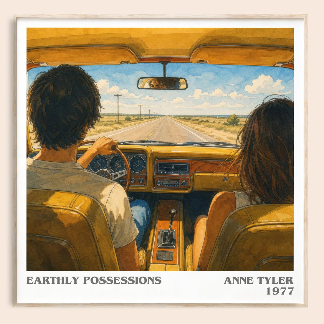 Earthly Possessions literary book poster by Anne Tyler – framed literary art print