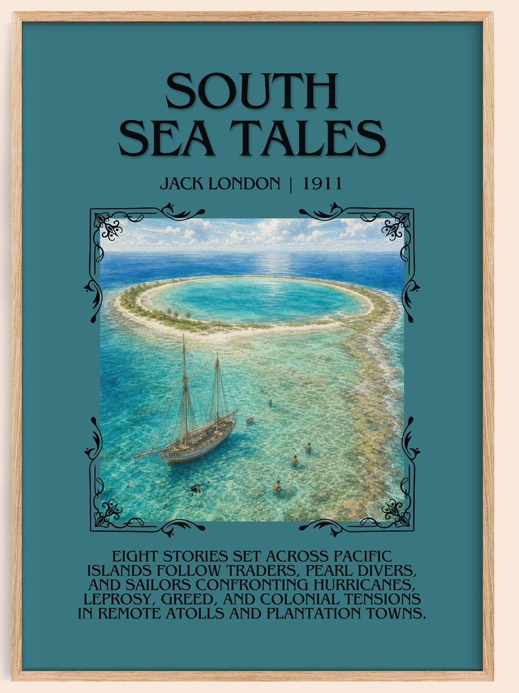 South Sea Tales Minimalist Book Poster by Jack London – book poster