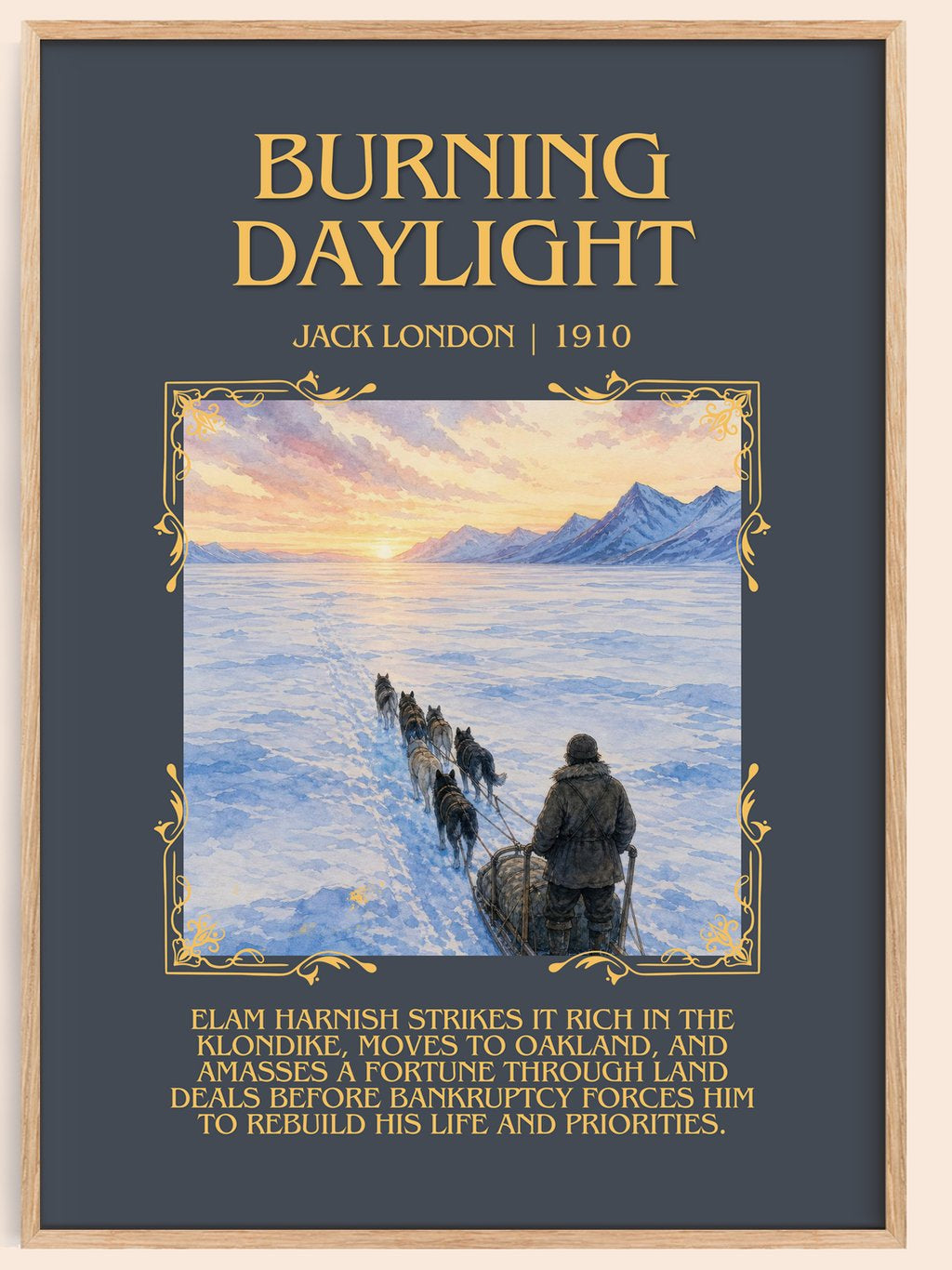 Burning Daylight Minimalist Book Poster by Jack London – book poster