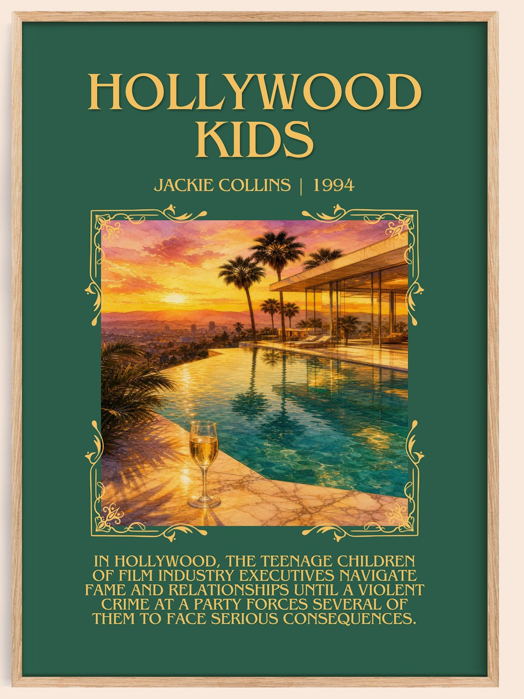 Hollywood Kids Minimalist Book Poster by Jackie Collins – book poster