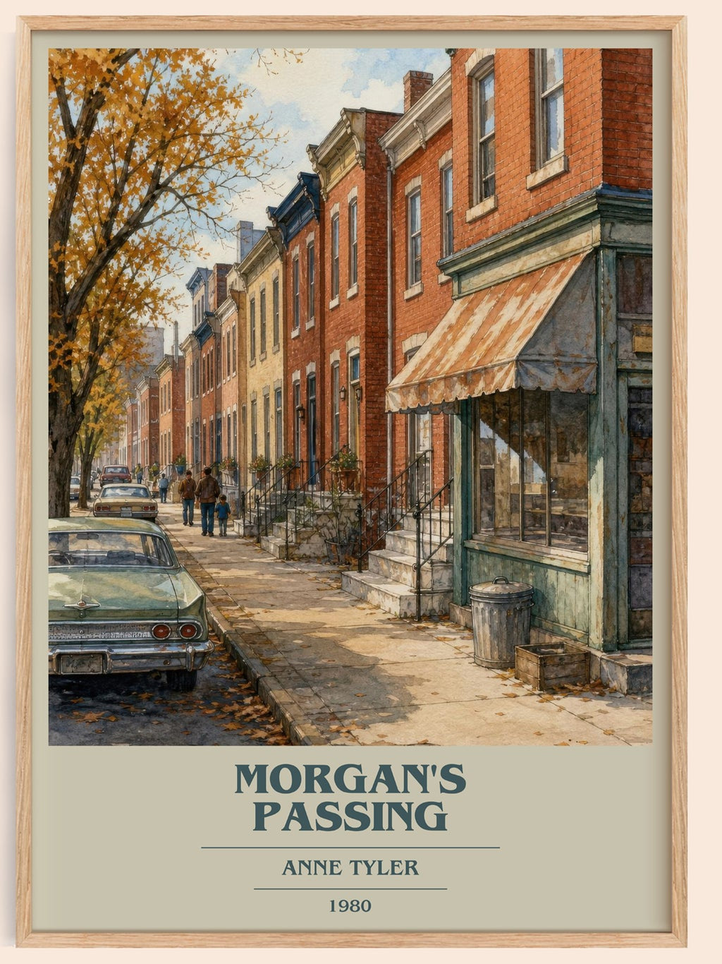 Morgan'S Passing book cover book poster by Anne Tyler – framed literary art print