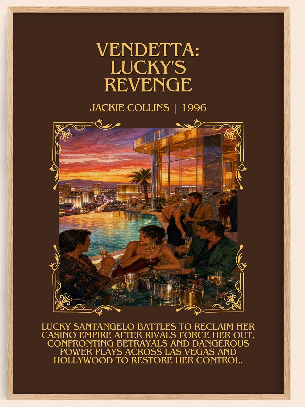 Vendetta: Lucky'S Revenge Minimalist Book Poster by Jackie Collins – book poster