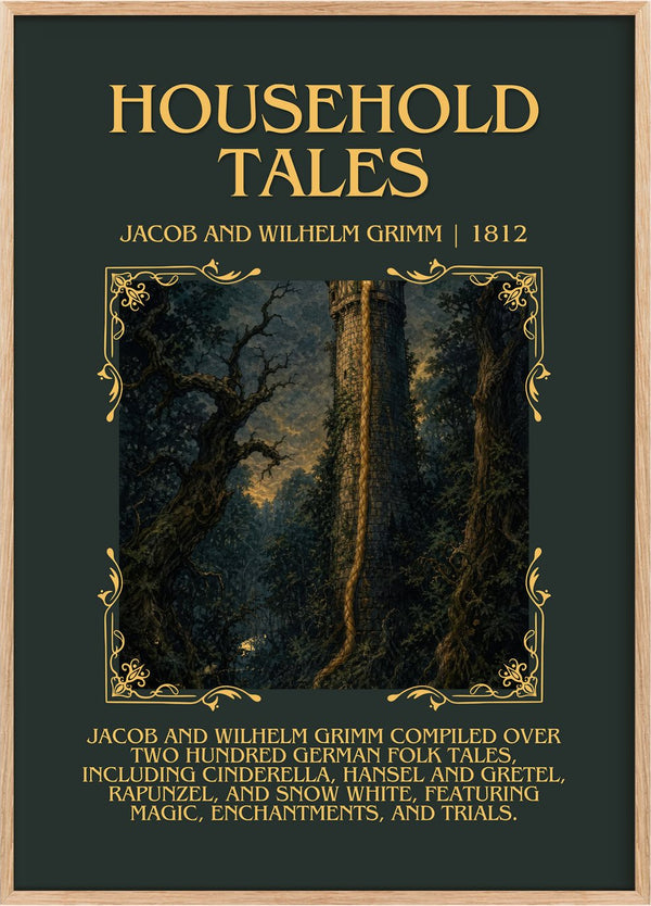 Household Tales Minimalist Book Poster by Jacob And Wilhelm Grimm