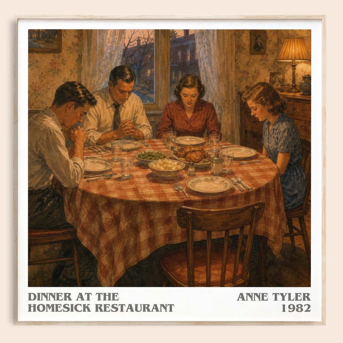 Dinner At The Homesick Restaurant literary book poster by Anne Tyler – framed literary art print
