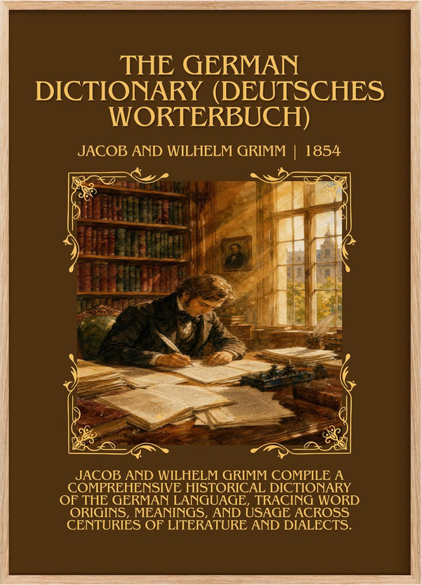 German Dictionary (Deutsches Wörterbuch) Minimalist Book Poster by Jacob And Wilhelm Grimm