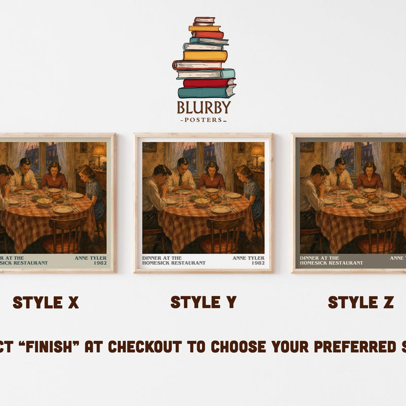 Dinner At The Homesick Restaurant literary print in frame leaning in hallway – literary fiction wall art