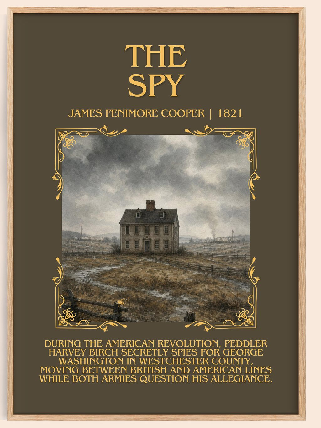 The Spy Minimalist Book Poster by James Fenimore Cooper – book poster