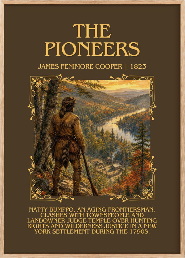 The Pioneers Minimalist Book Poster by James Fenimore Cooper
