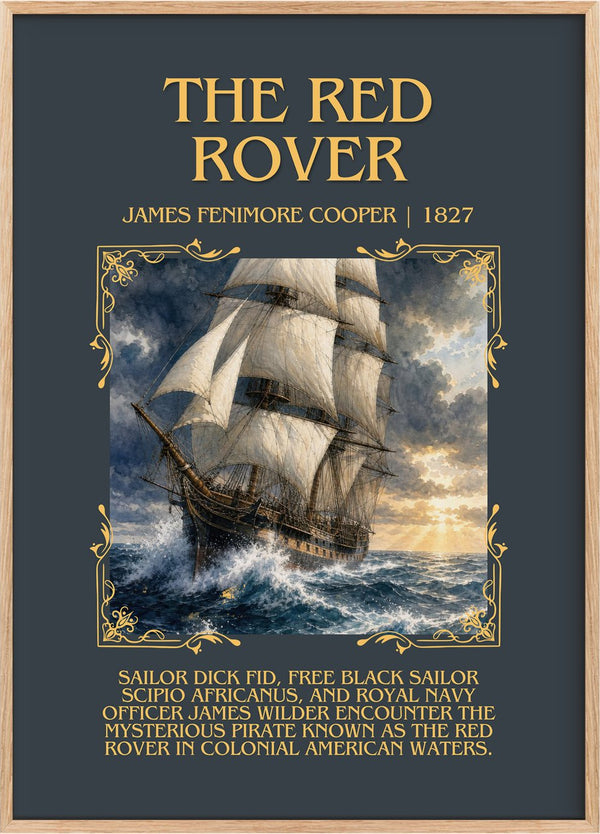 The Red Rover Minimalist Book Poster by James Fenimore Cooper