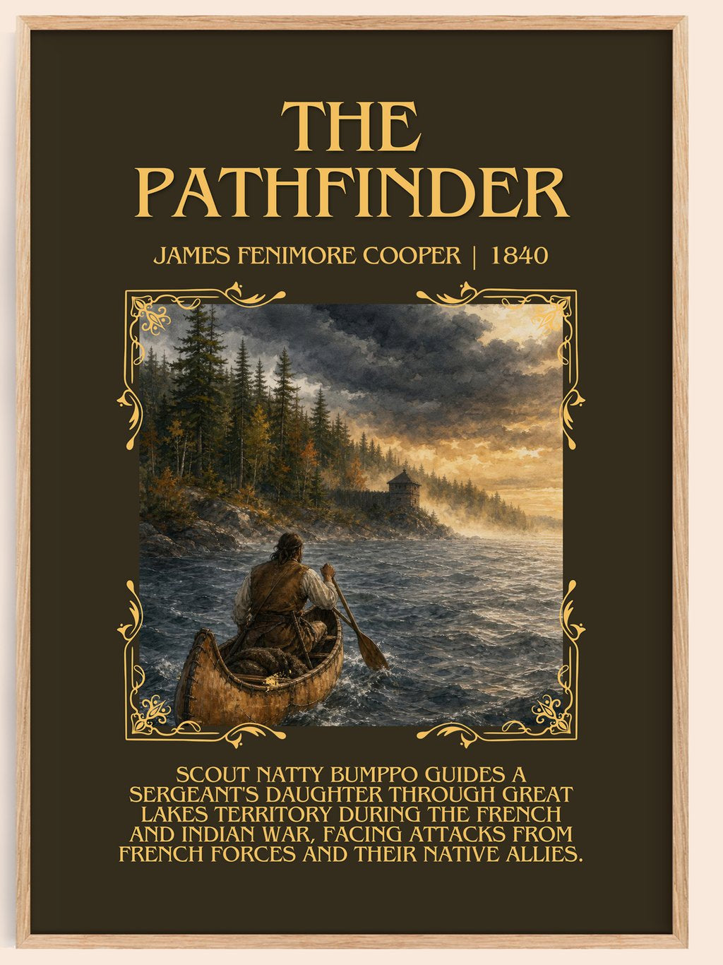 The Pathfinder Minimalist Book Poster by James Fenimore Cooper – book poster