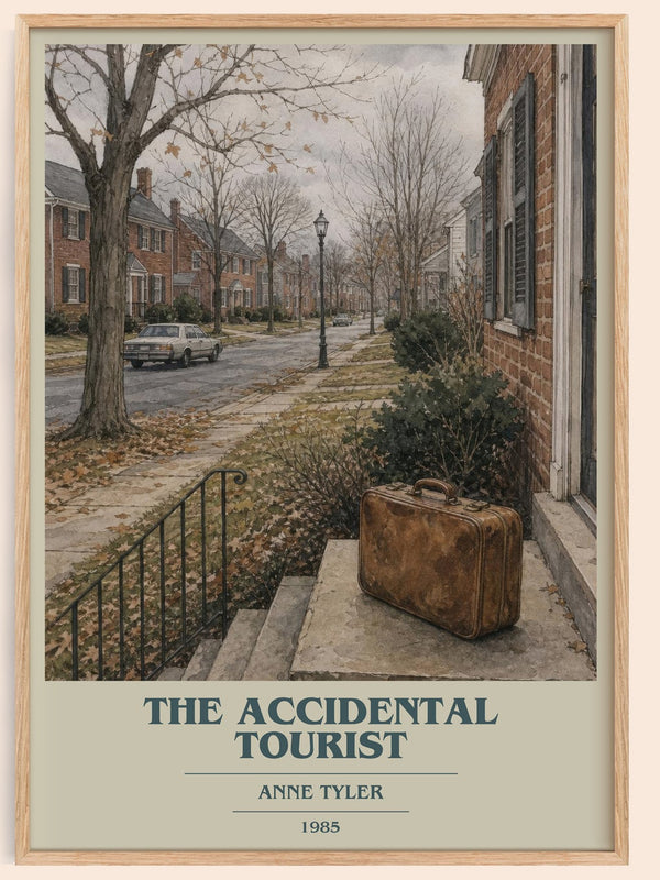 The Accidental Tourist book cover book poster by Anne Tyler – framed literary art print