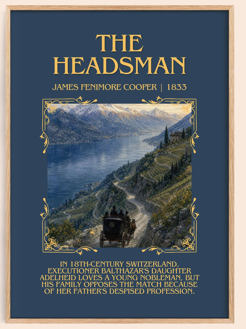 The Headsman Minimalist Book Poster by James Fenimore Cooper – book poster