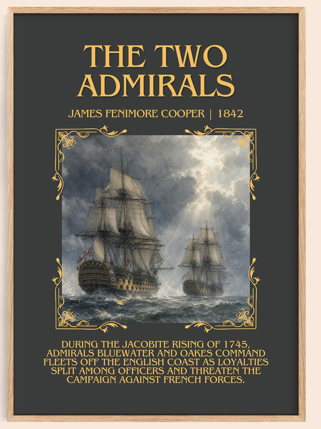 The Two Admirals Minimalist Book Poster by James Fenimore Cooper – book poster
