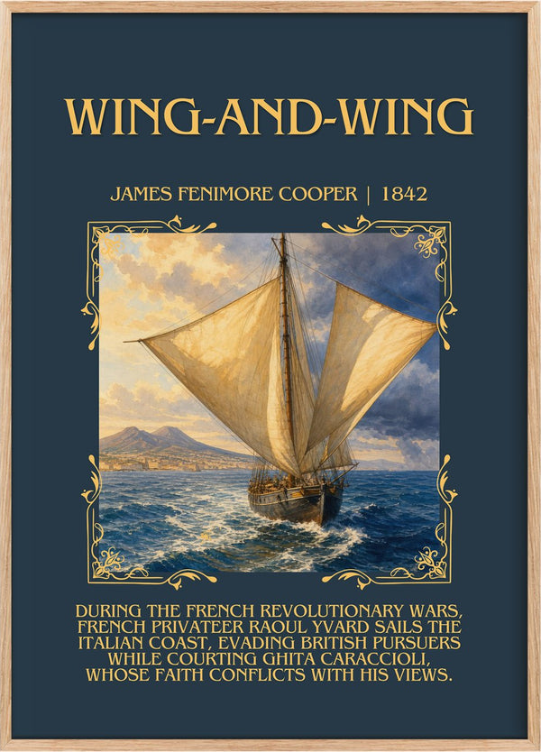 Wing-And-Wing Minimalist Book Poster by James Fenimore Cooper