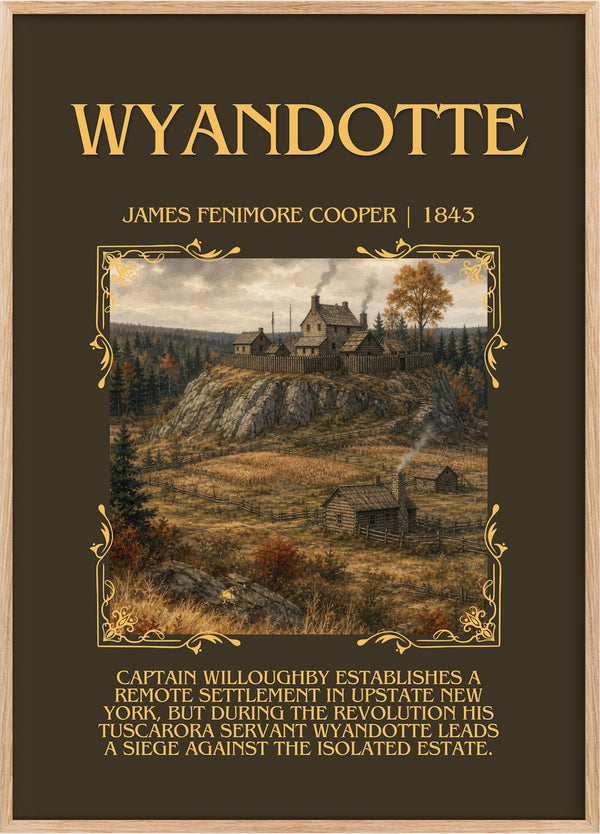 Wyandotté Minimalist Book Poster by James Fenimore Cooper