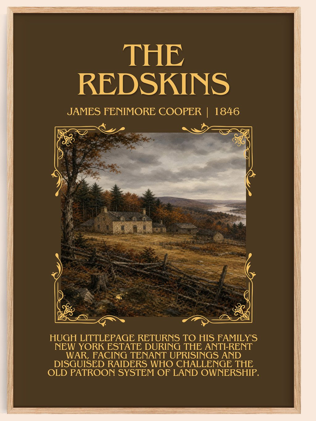 The Redskins Minimalist Book Poster by James Fenimore Cooper – book poster